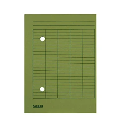 Image of Exacompta Ref 80004195001F FALKEN Circulation Files A4 (210 x 297mm) in Size, 250gsm Recycled Manilla, Grid Printing, 2 Viewing Holes Green (Pack of 100)