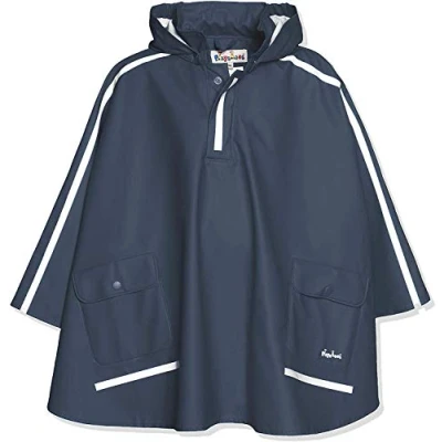 Image of Playshoes Unisex Kid&#039;s Rain Cape Long Back Raincoat, Blue, 6 Years