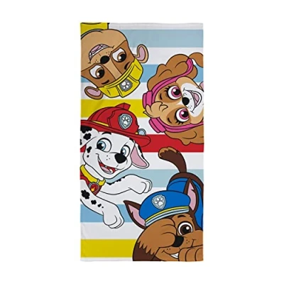 Image of Character World Official Paw Patrol Kids Towel Super Soft Feel, Heya Design Marshall, Chase, Rubble &amp; Skye Perfect The Home, Bath, Beach Swimming Pool One Size 70cm x 140cm