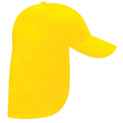Image of Beechfield Junior Kids Unisex Plain Legionnaire Cap (One Size) (Yellow)