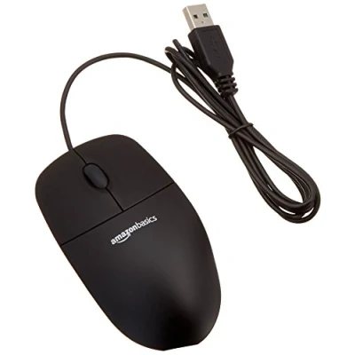 Image of Amazon Basics 3 Button USB Wired Mouse (Black), 30 Pack