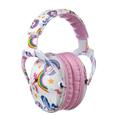 Image of PROTEAR SNR 28 dB Ear Defenders for Kids Hearing Protection Muffs Children Have Sensory issues or Autism, Perfect Fireworks,Flights,Sports(Pink,Unicorn)