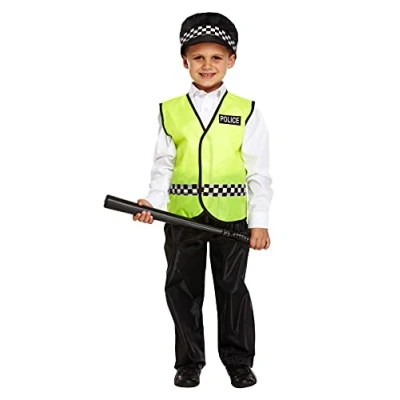 Image of HENBRANDT Childs Policeman Fancy Dress Costume Boy Police Constable Cop Outfit Kid Uniform (7 9 years)
