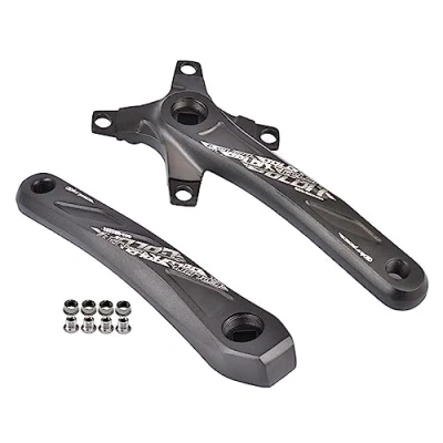 Image of LHHL MTB Square Taper Crank Arms 1 Pair Universal 170/175mm Bicycle Aluminium Alloy Crankset 104 64BCD Left/Right Arm For Mountain Road Bike (Color : Black, Size 170mm)