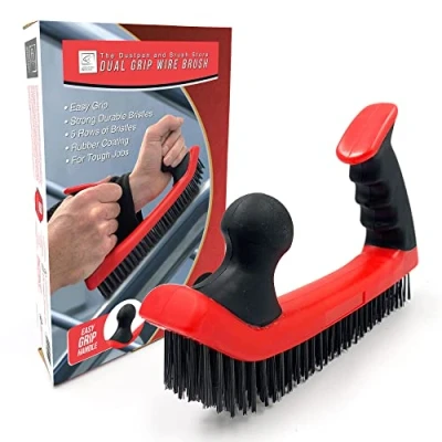 Image of Large Wire Brush Heavy Duty for Rust Removal, Brickworks, and Paint Removal 25cm Trade Quality Hard Steel with Dual Grip Abrasive Cleaning