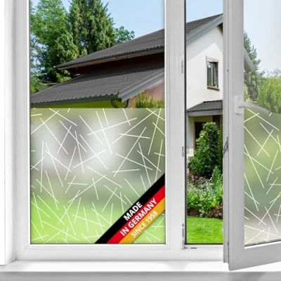 Image of d c fix window film privacy Mikado static cling 45 cm x 1,5 m frosted glass sticker opaque for home, kitchen, bathroom &amp; office