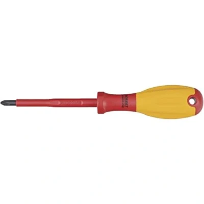 Image of HAZET 810VDE PH2 Cross Recess Profile PH Screwdriver for Electricians with Protective Insulation and Burnished Tips Multi Colour