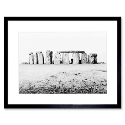 Image of Wee Blue Coo Vintage Photo Monument Landmark Stonehenge England Framed Wall Art Print