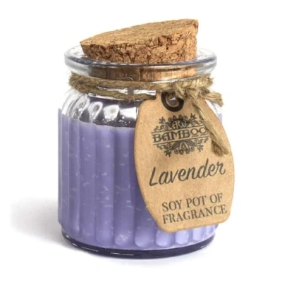 Image of Soy Pot Of Fragrance Glass Jar Candle Lavender