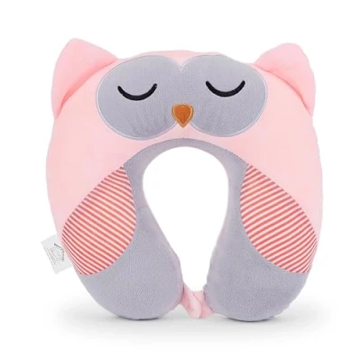 Image of Mousehouse Gifts Awesome Animal U shaped Memory Foam Travel Pillow, kids/adults (Pink Owl)