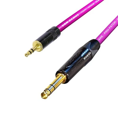 Image of Stereo Mini Jack to Lead. 3.5mm 6mm Cable. Ipod Amplifier (8m, Purple)