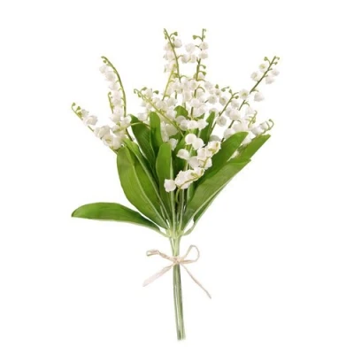 Image of 2 X 32CM ARTIFICIAL LILY OF THE VALLEY 6 FLOWER STEMS PER BUNCH / BUNDLE