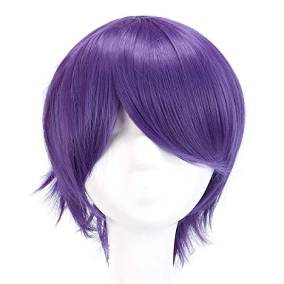 Image of MapofBeauty 12 Inch/30cm Fashion Cosplay Costume Men Short Straight Wig (Purple)