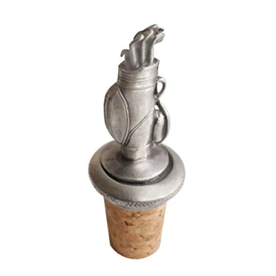 Image of 1000 Flags Golf Bag &amp; Clubs Wine or Spirits Pewter Bottle Stopper
