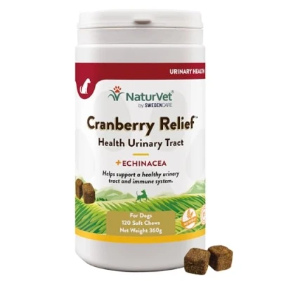 Image of NaturVet Cranberry Urinary Care Supplement for Dogs, Dogs Promotes Kidney &amp; Tract Health Soft Chews No Wheat Added (120 Chews)