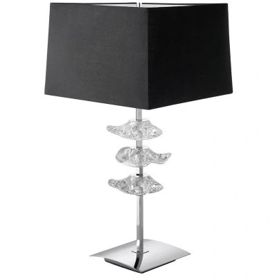 Image of Akira Table Lamp 2 Light E27, Polished Chrome With Black Shade
