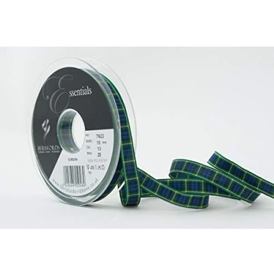Image of Berisfords Polyester Tartan, Gordon, 10.4 x 1.6 cm