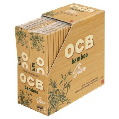 Image of OCB Bamboo Rolling Paper King Size 50 Booklets Slim Large Full Box Unbleached (Total 1600 Papers)