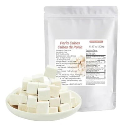 Image of Yunnan Poria 17.6oz (500g) White Center Ding cubes 云南白茯苓500克