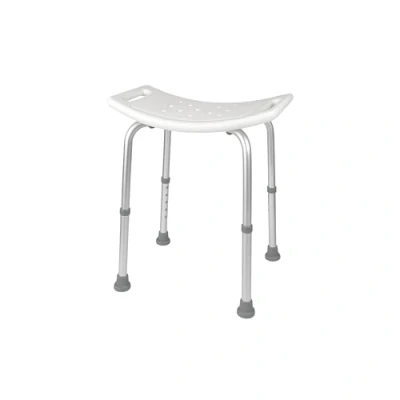 Image of Mobiclinic Bath and Shower Stool, Adjustable Height, Non Slip Ergonomic Seat, Aluminium PVC, Model: San Fermín