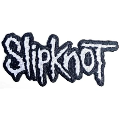 Image of Rock Off Slipknot Cut Out Logo Black Border Rectangular Patch, One Size