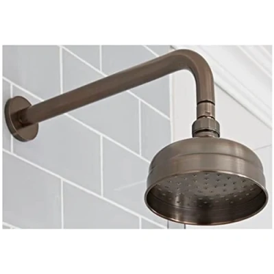 Image of Milano Elizabeth Traditional 155mm Round Apron Rainfall Shower Head with Wall Mounted Arm Oil Rubbed Bronze
