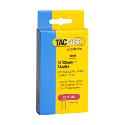 Image of Tacwise 285 Type 91/25mm Staples for Staple Gun (1000) 25 mm 0285
