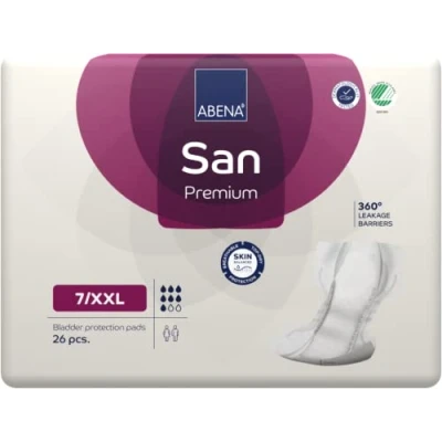 Image of ABENA San Premium XXL Mens &amp; Womens Incontinence Pads, Breathable Comfortable, Fast Absorption, Discreet Effective Shaped Pads for Men/Women Air Plus, 7, XL2, 26PK