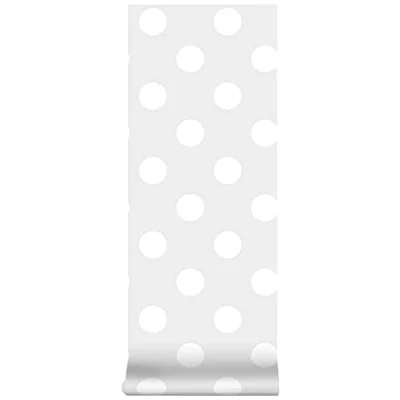 Image of Superfresco Easy Dotty Spot Print Grey/White Luxurious Touch Paste The Wall Smooth Texture Dotted Design White/Grey Wallpaper Feature or 4