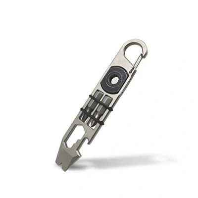 Image of ResafeLy EDC Pry Bar,Mighty bar,Titanium Keychain Multitool Tool,Can Opener,Pocket Bar with Wrench,Ratchet Screwdrivers, Bottle Opener.