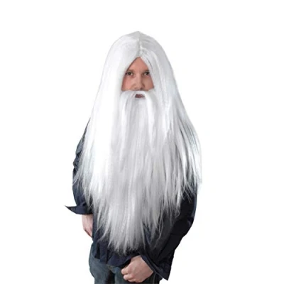Image of Bristol Novelty BW660 Wizard Wig and Long Beard, White, One Size