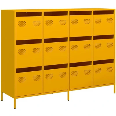 Image of vidaXL Sideboard Mustard Yellow 135x39x103.5 cm Cold rolled Steel