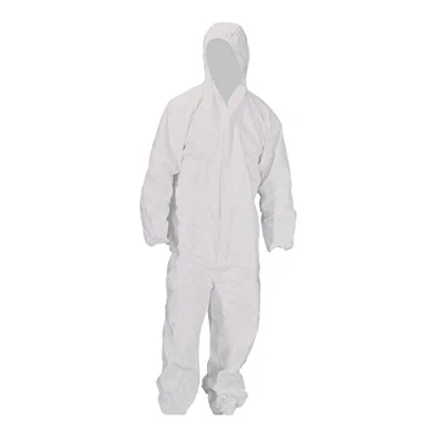 Image of PACKAGING AND DISPOSABLES Disposable Coveralls Overalls Boilersuit Hood Painters Protective Suit (White) (1, XX Large)