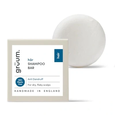 Image of grüum Anti Dandruff Shampoo Bar 50g Bars for Hair Up to 60 Washes Soap Plastic Free Vegan Men &amp; Women Paraben Dry, Flaky Sensitive Scalp