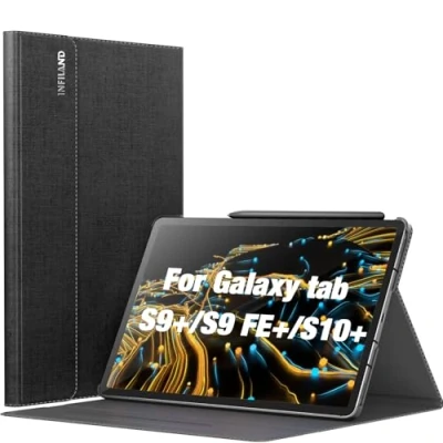 Image of INFILAND Galaxy Tab S10+ Plus/S9 FE+/S9+ Plus Case, Multi Angle Stand Cover Compatible with Samsung 12.4 Inch 2024/2023 [Auto Wake/Sleep], Black