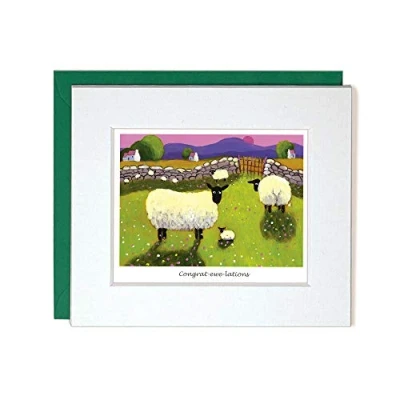 Image of Congrat ewe lations Mounted Greeting Card by Thomas Joseph Congratulations Sheep