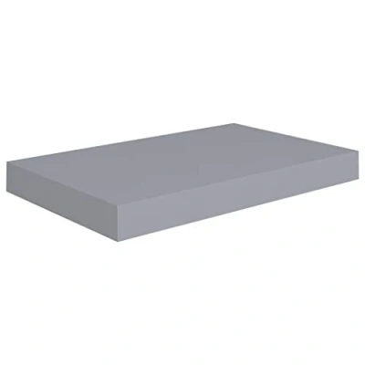 Image of vidaXL Floating Wall Shelf, Stylish Grey Home Display Invisible Mounting System, Honeycomb MDF and Metal Frame, 40 x 23 3.8 cm, Modern Living Room/Bedroom/Office Decor