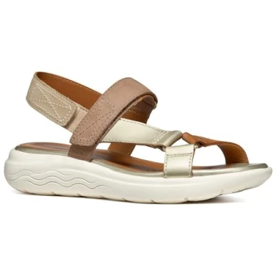 Image of Geox Women&#039;s D Spherica Ec5w A Sports Sandal, Sand Lt Gold, 8 UK