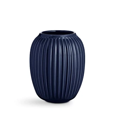 Image of Kähler Hammershøi Vase H21 cm Danish Design for Flowers Handmade Blue