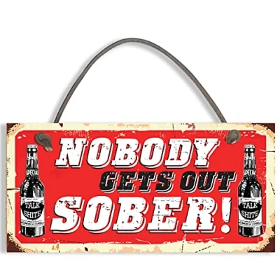 Image of Funny Alcohol Sign Man Cave / Home Bar Pub Hanging Plaque Vodka Gin Beer #1529