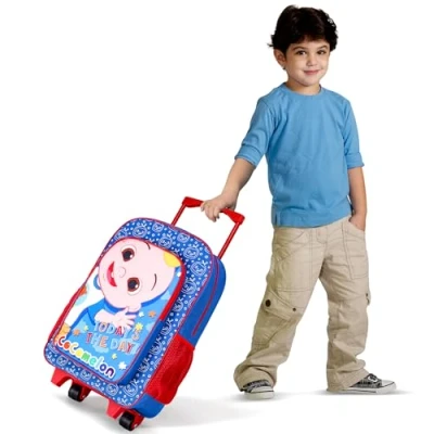 Image of Thingimijigs Cocomelon Kids Wheeled Trolley Backpack Bag, Luggage Holidays, School