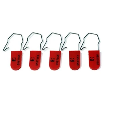 Image of 100 x Padlock Security Seals Anti Tamper Key and Tags High Visibility Evident Locking