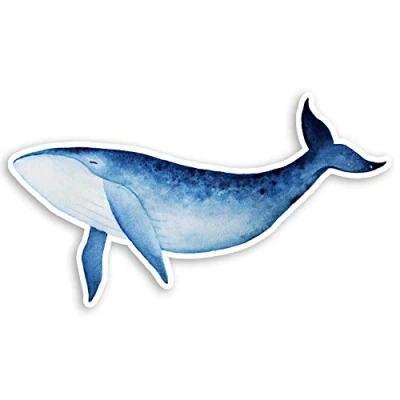 Image of 2 x 10cm Beautiful Blue Whale Vinyl Stickers Ocean Sea Laptop Sticker #20872 (10cm Wide)