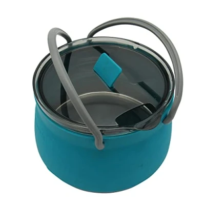 Image of Collapsible Camping Saucepan 750ML (Kettle Folding Pot Silicone Cookware Foldable Small Lightweight)