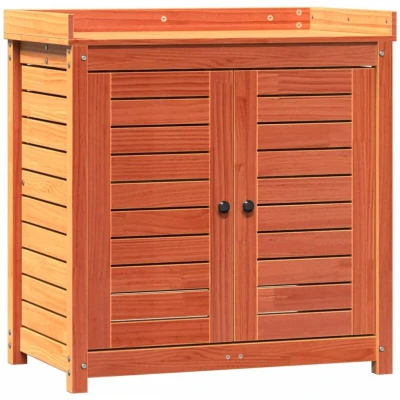 Image of vidaXL Potting Table with Shelves Brown 82.5x50x86.5 cm Solid Wood Pine