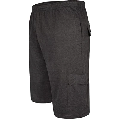 Image of KAM Jeanswear Men&#039;s Jersey Cargo Shorts Gray 7XL