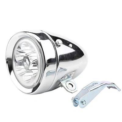 Image of OUKENS Bike Headlight, 6 LED Vintage Bicycle Headlamp Front Light Headlight Flashlight With Bracket(Silver)