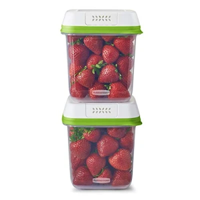 Image of Rubbermaid FreshWorks Saver, Medium Produce Storage Containers, 2 Pack, 7.2 Cup