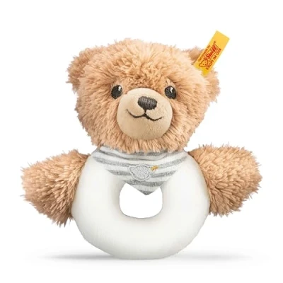Image of Steiff 12cm Sleep Well Bear Grip Toy (Grey)