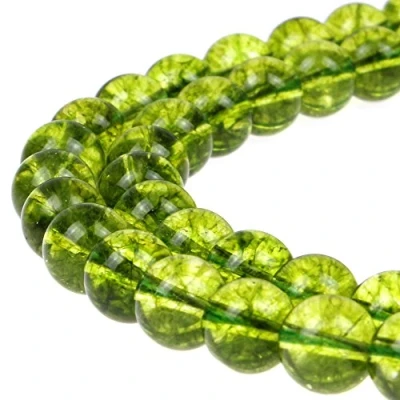 Image of JarTc Natural Round Burst Green Quartz Gemstone Beads for DIY Jewellery Making Bracelet Necklace 15&quot; (12mm)